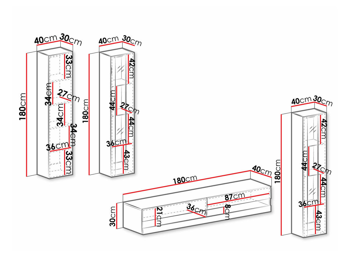 Nappali szett Vigo New VI, -világítás: Fehér, Szín: + Fényes 4374533