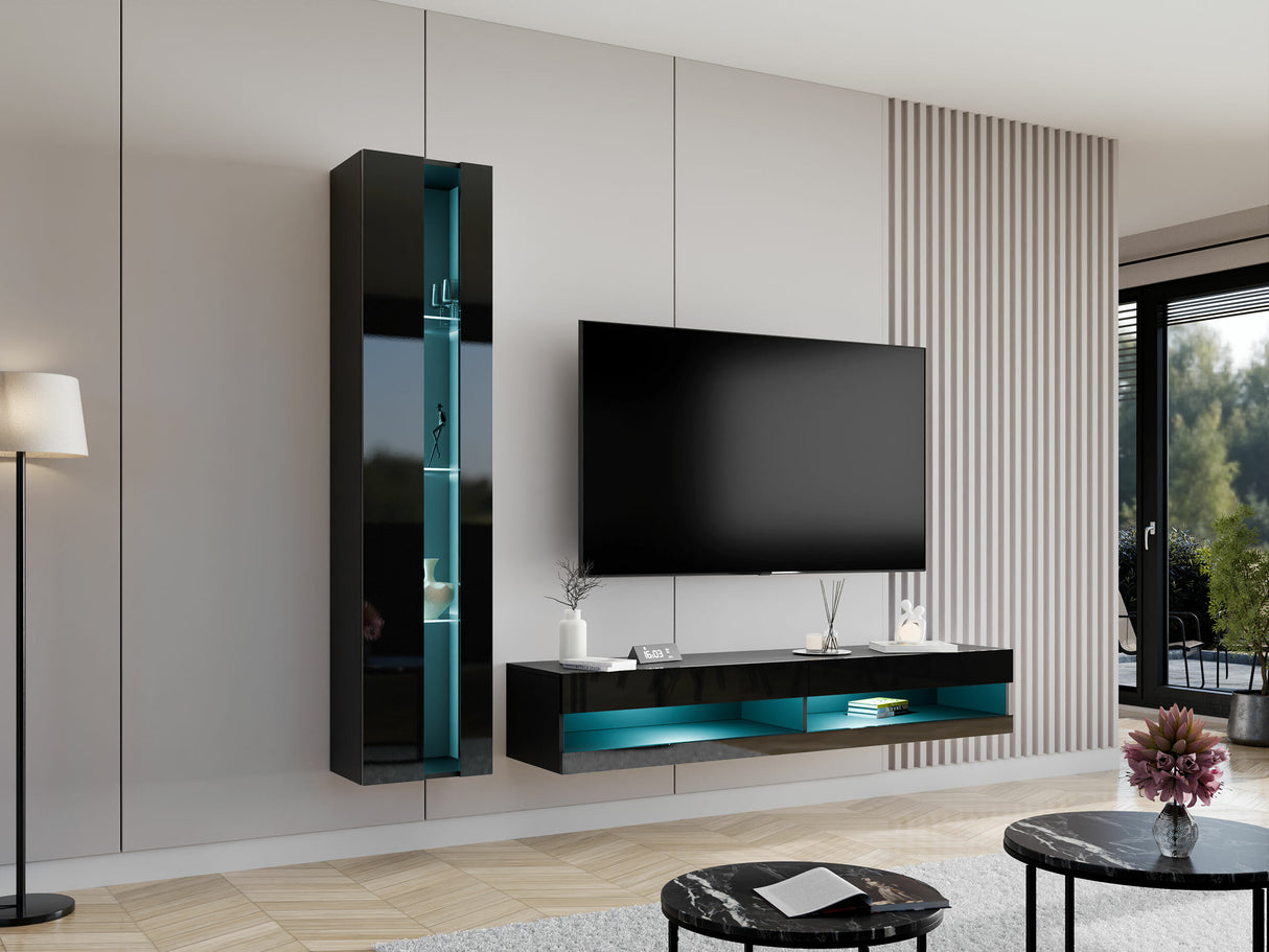 Nappali szett Vigo New VIII, -világítás: Kék, Szín: + Fényes 4374628