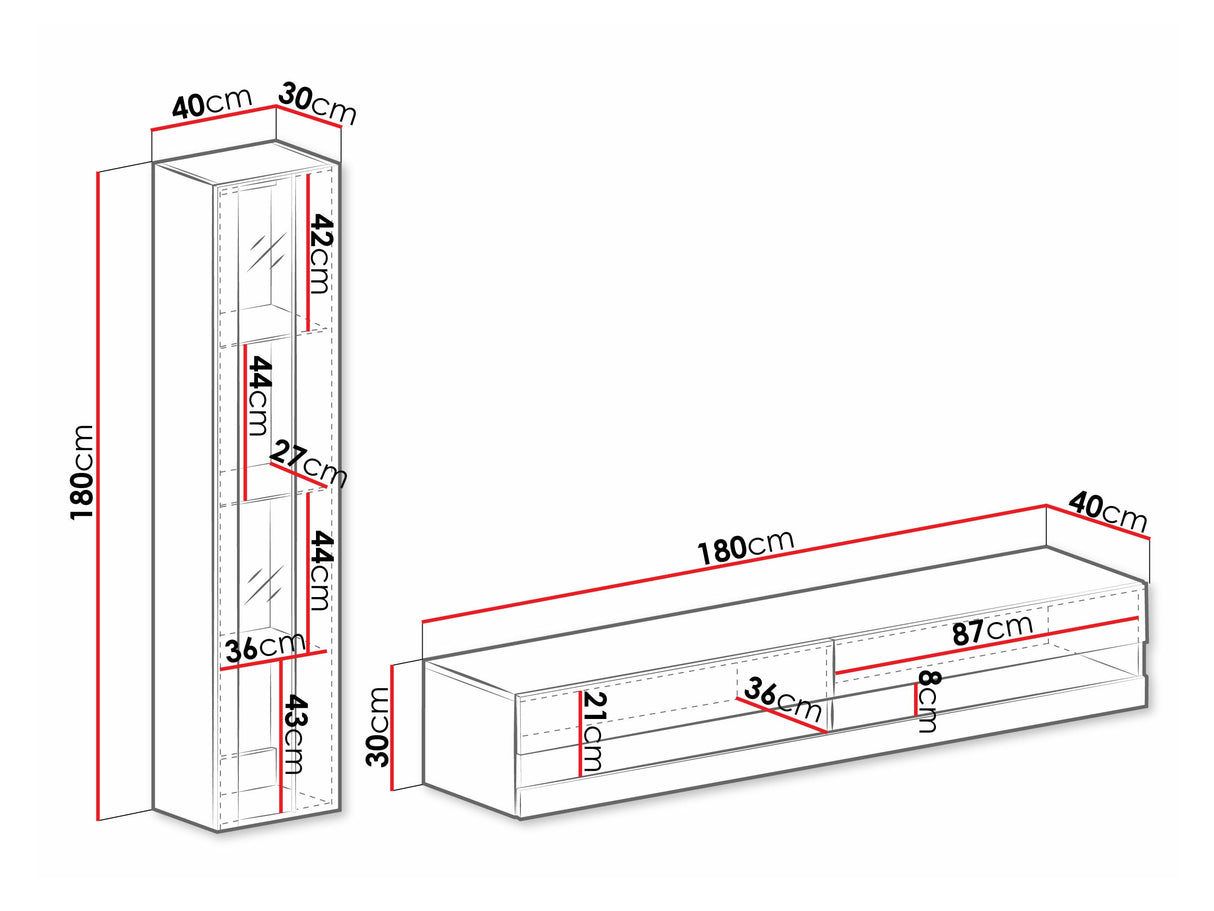 Nappali szett Vigo New VIII, -világítás: Fehér, Szín: + Fényes 4374670