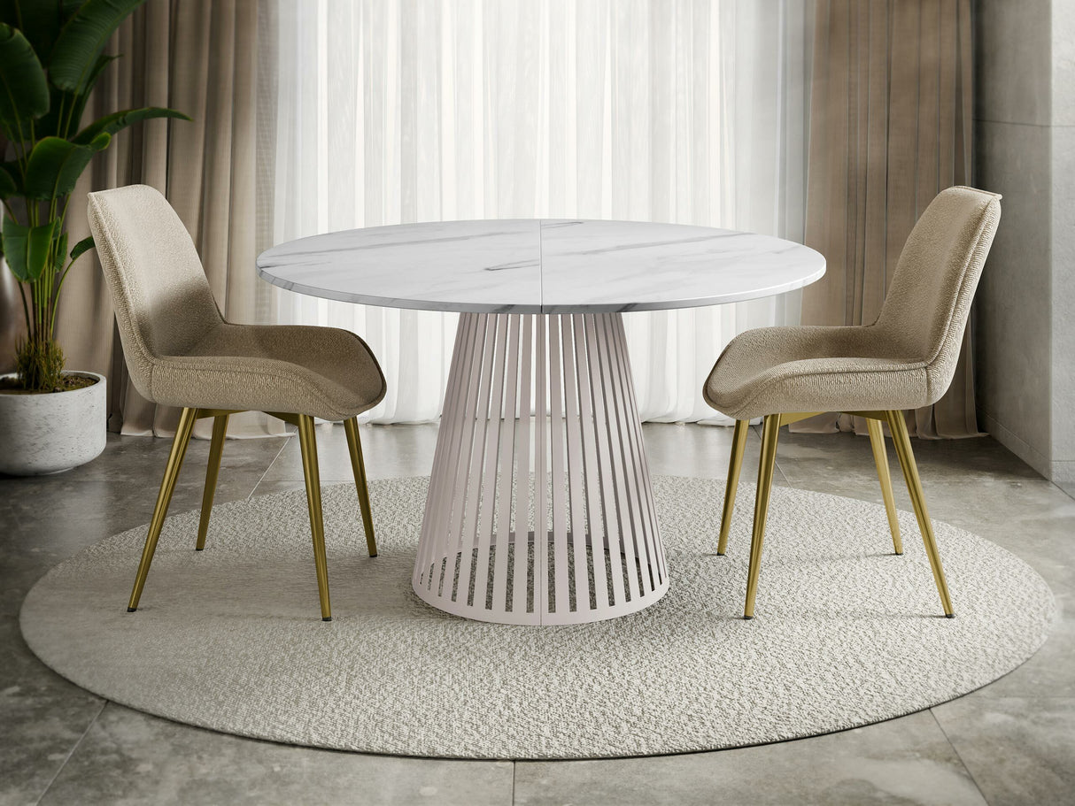 Asztal CONE 120, Szín: Fehér márvány + Kasmír 4376120