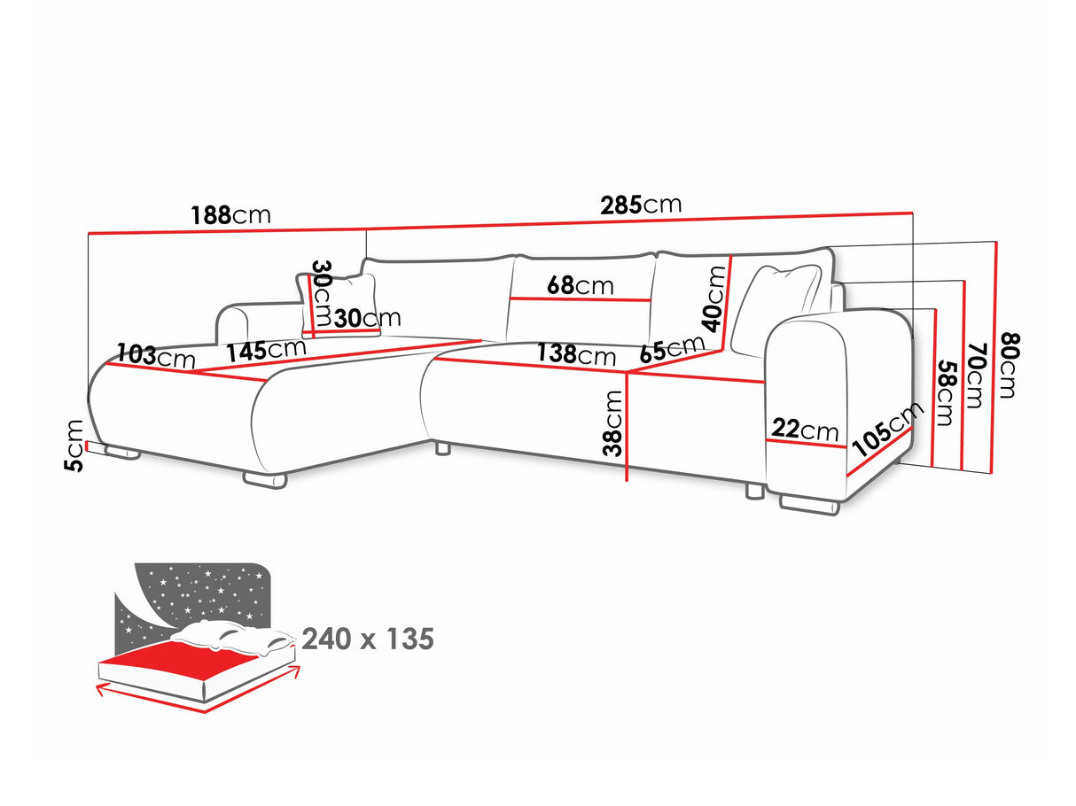 Sarokkanapé MERKOS, Szín: Wave 15 4376735