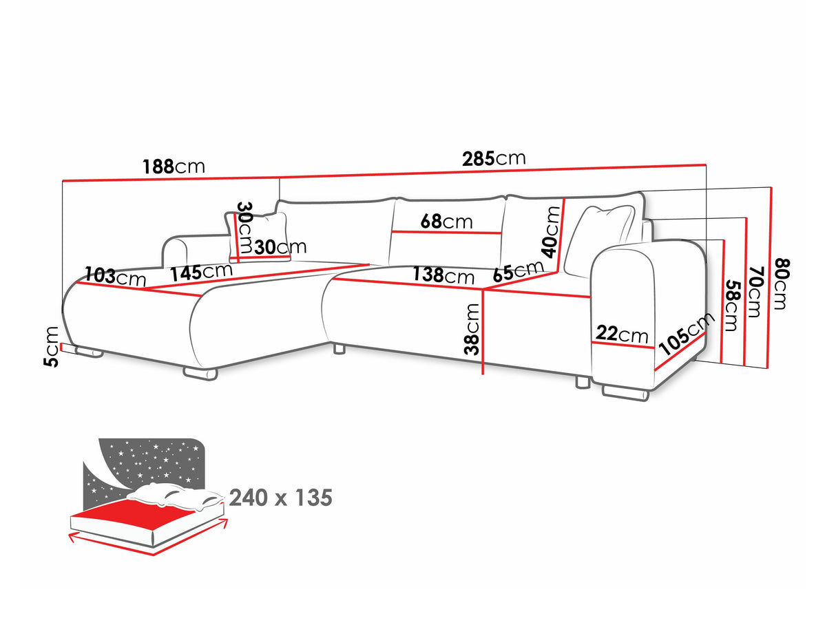 Sarokkanapé MERKOS, Szín: Wave 09 4376738
