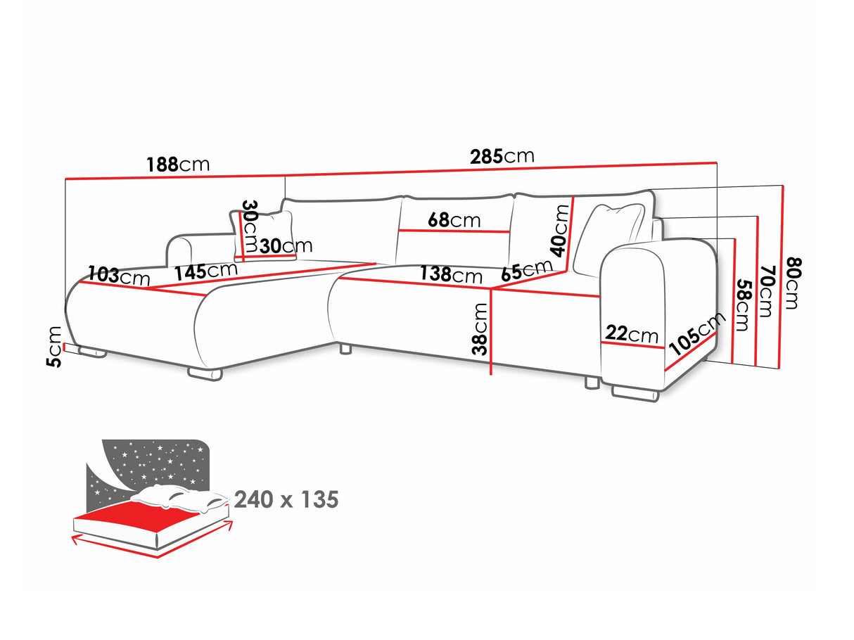 Sarokkanapé MERKOS, Szín: Coral 75 4376744