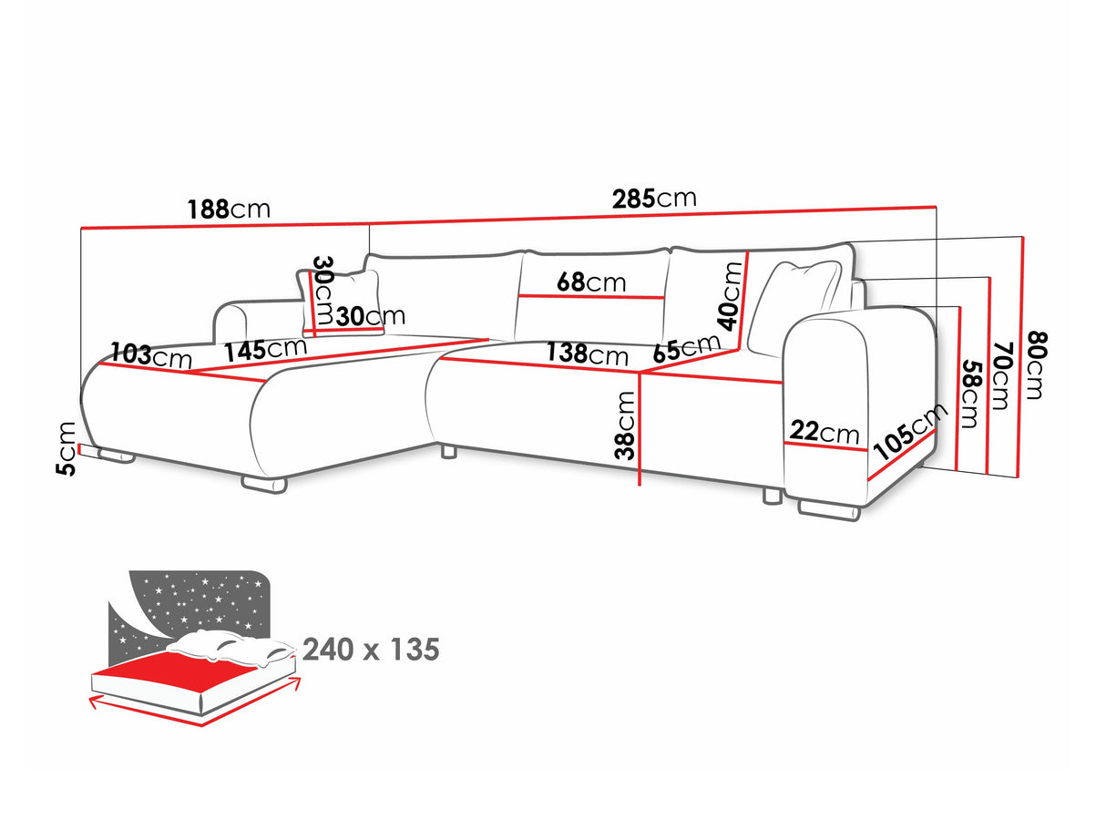 Sarokkanapé MERKOS, Szín: Poso 100 4376750