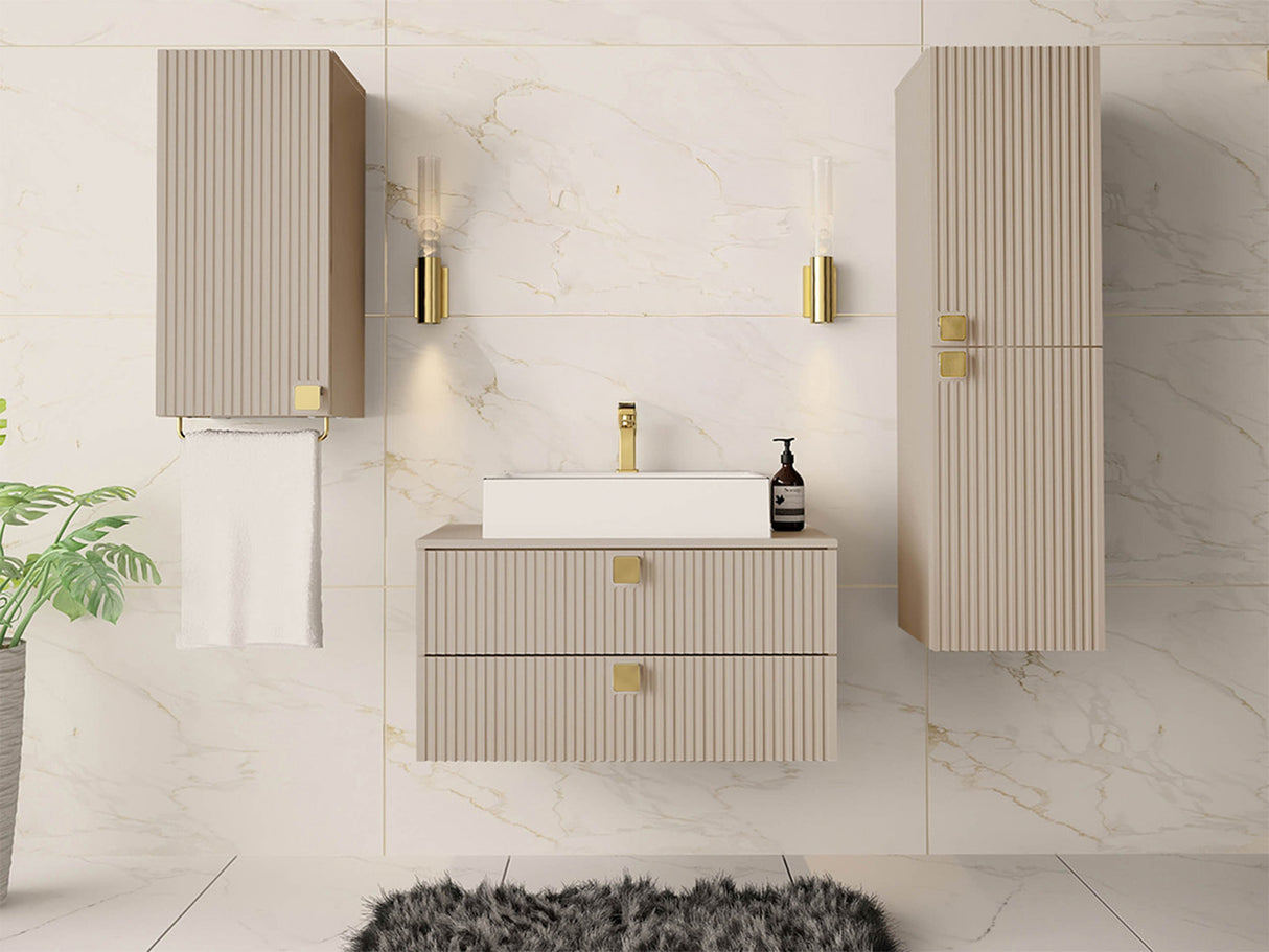 Fürdőszobai garnitúra GARIANO I, Szín: Világosbarna, Mosdókagyló: Nem 4376952