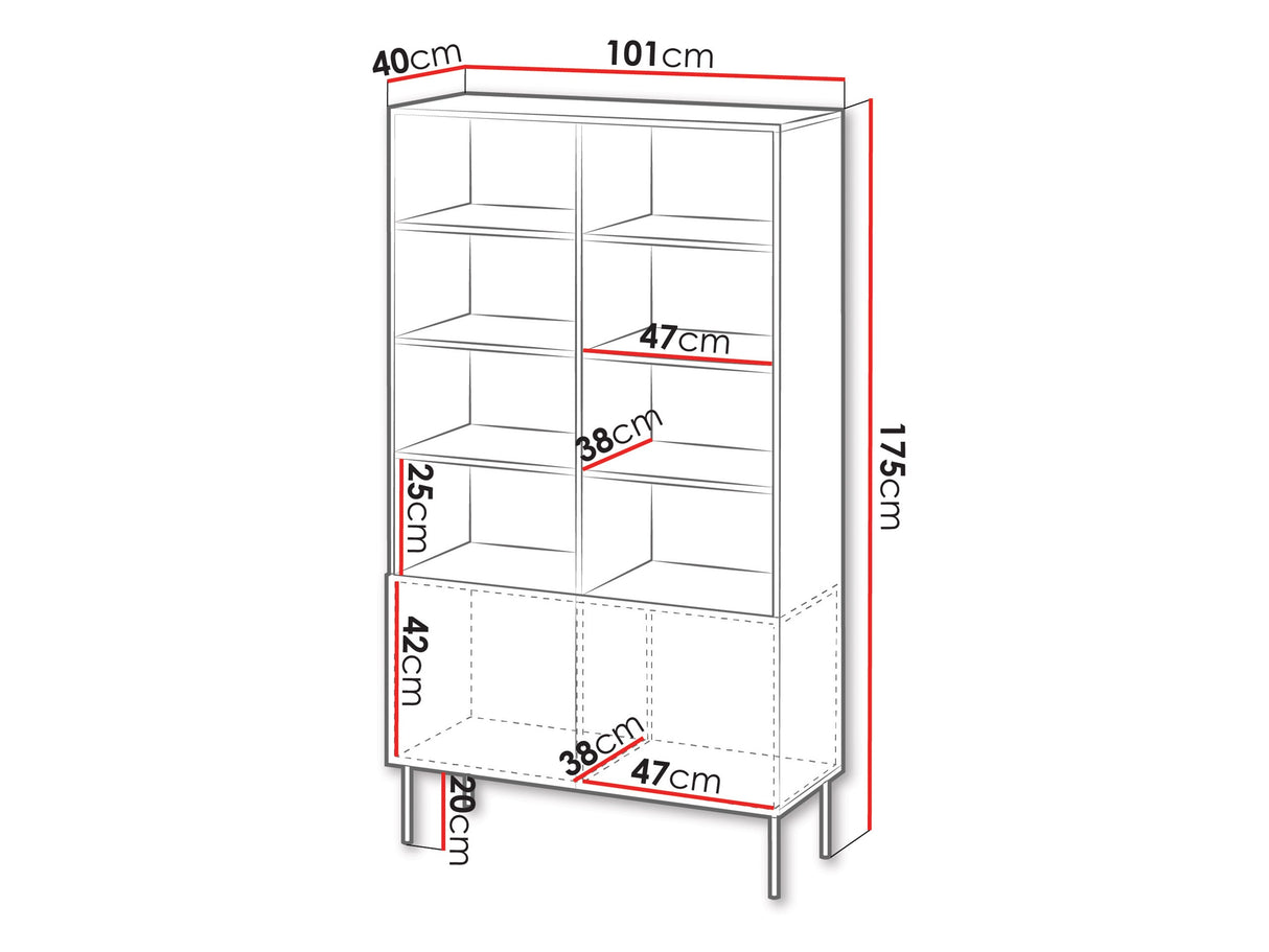 Könyvespolc ISLA 100, Szín:
