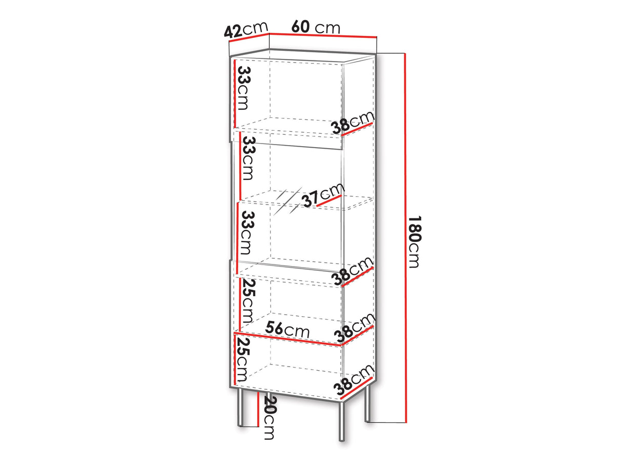 Könyvespolc ISLA 60, Szín: