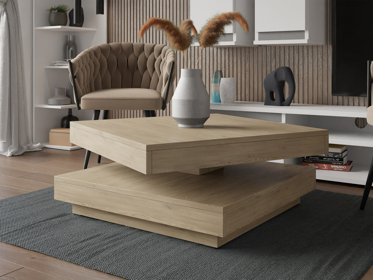 Kihajtható dohányzóasztal Nenani (Druzjan), Szín: Tölgy