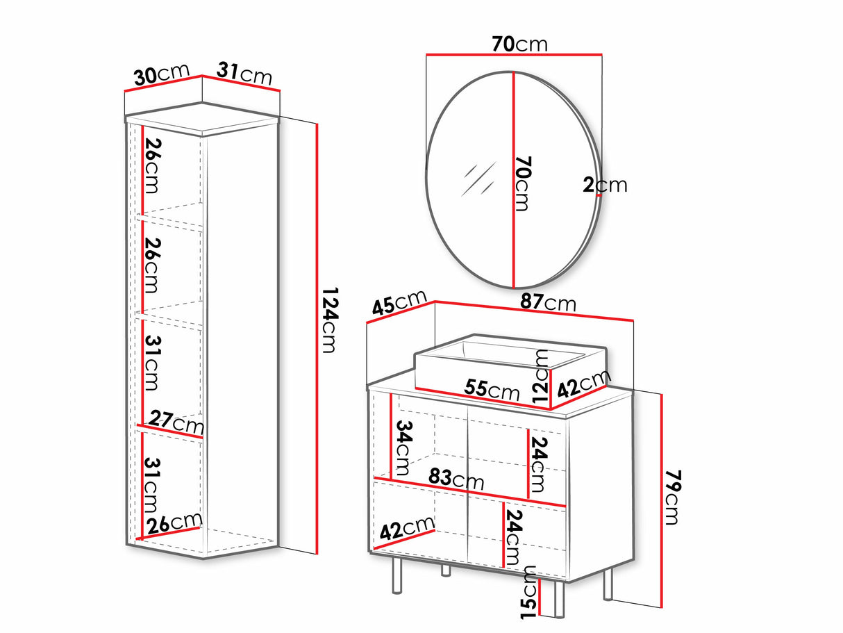Fürdőszobai garnitúra NUBIA II, Szín: Kasmír, Mosdókagyló: Igen 4391198