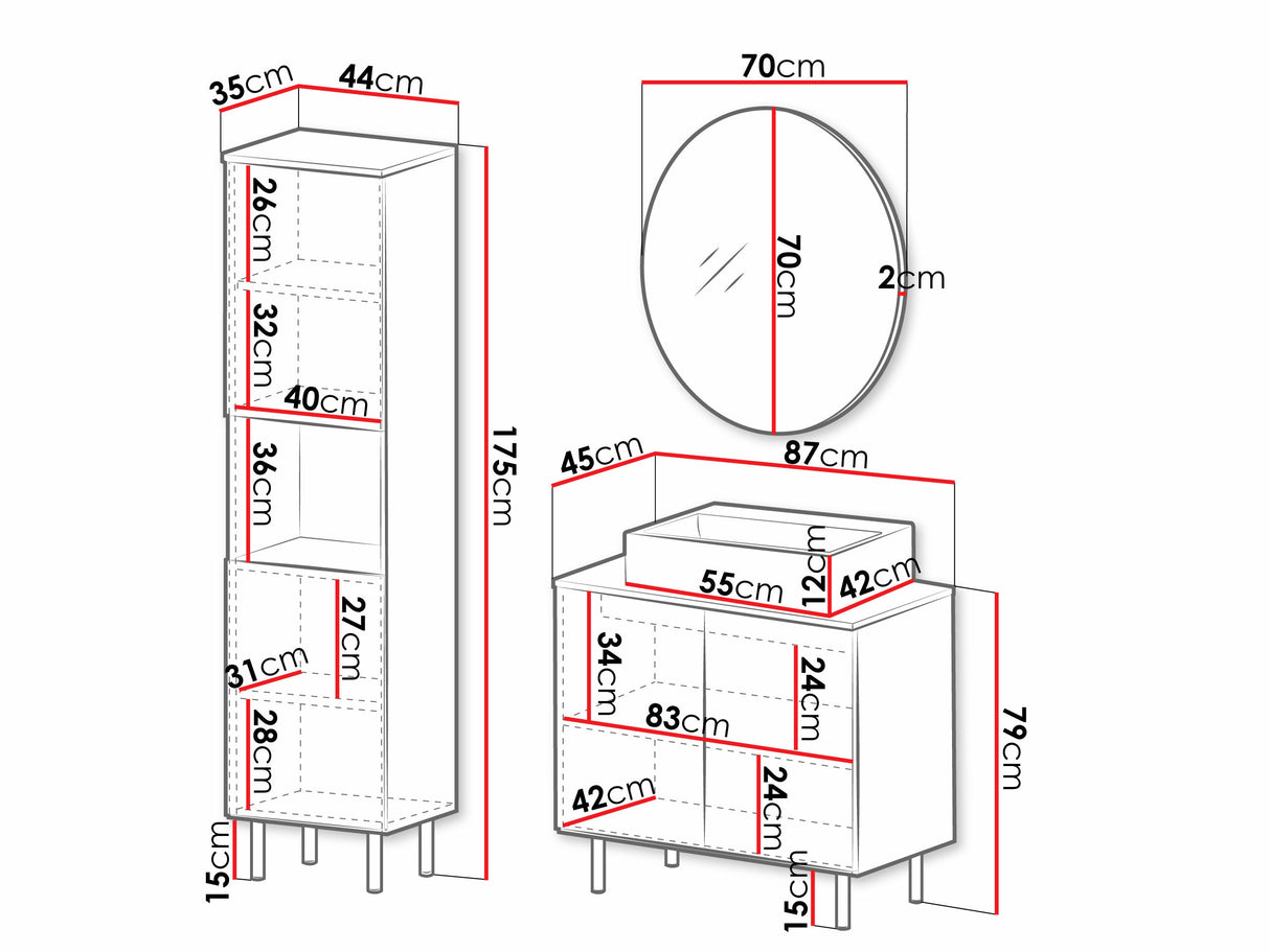 Fürdőszobai garnitúra NUBIA III, Szín:, Mosdókagyló: Igen 4391224