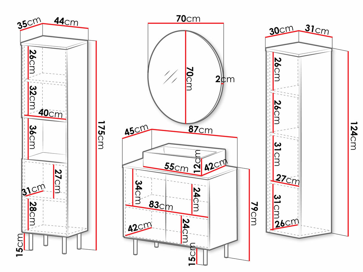 Fürdőszobai garnitúra NUBIA V, Szín: Kasmír, Mosdókagyló: Igen 4391253