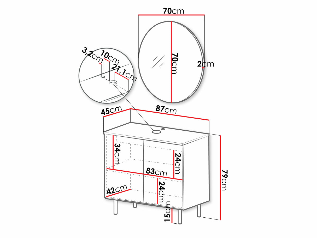 Fürdőszobai garnitúra NUBIA II, Szín: Kasmír, Mosdókagyló: Nem 4393191