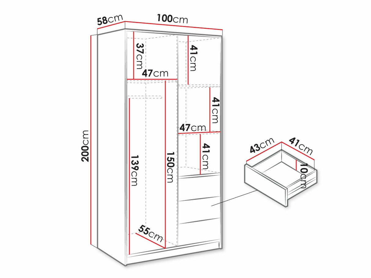 Gardróbszekrény KOS D2 DAB ARTISAN