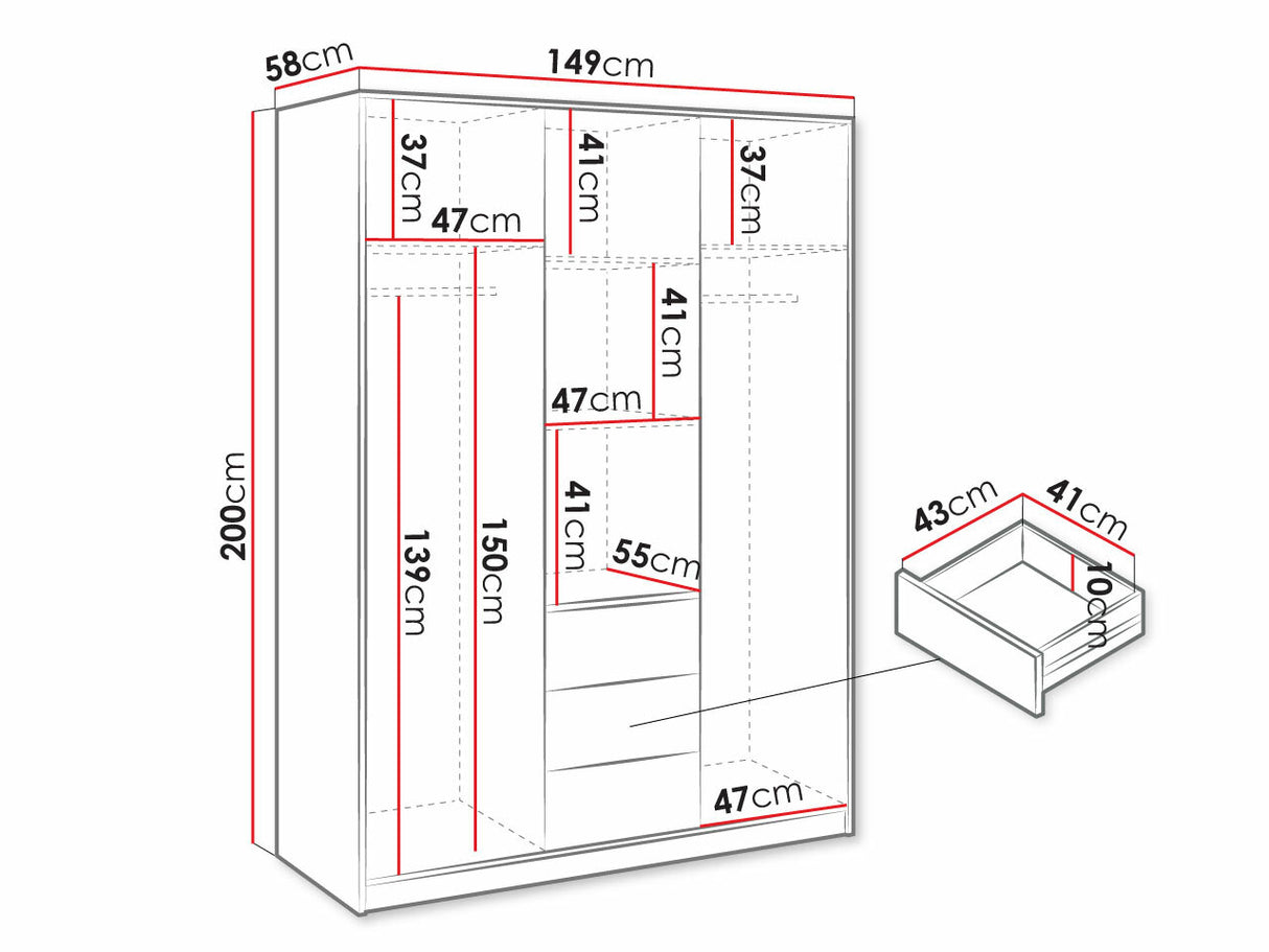 Gardróbszekrény KOS D3 DAB ARTISAN