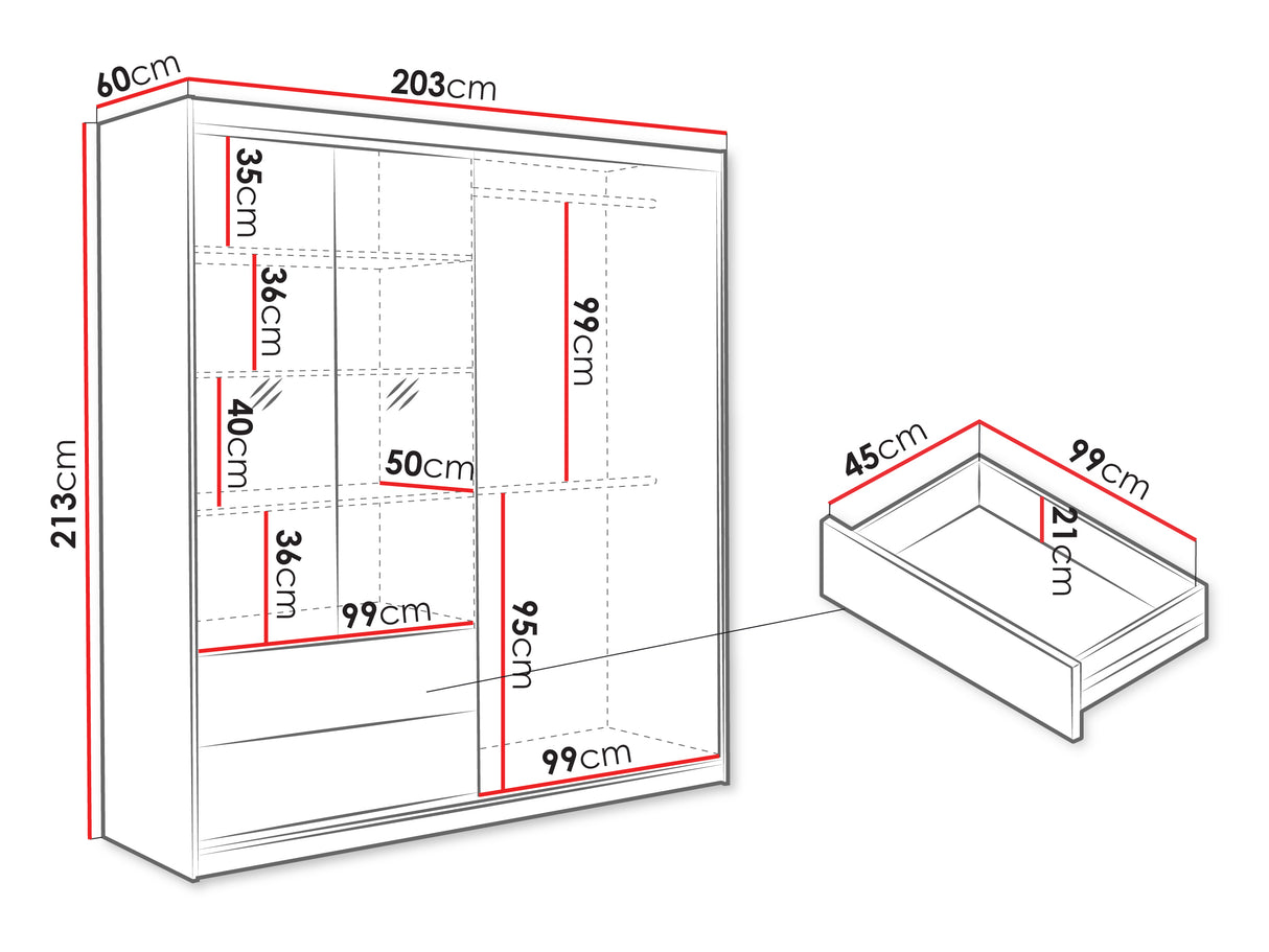 Gardróbszekrény MAJORKA 203 DAB ARTISAN