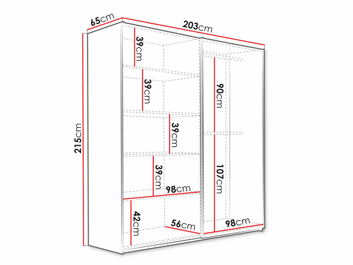 Gardróbszekrény SINTRA 203 BIALY/DAB WOTAN/ (Fehér + Wotan tölgy)