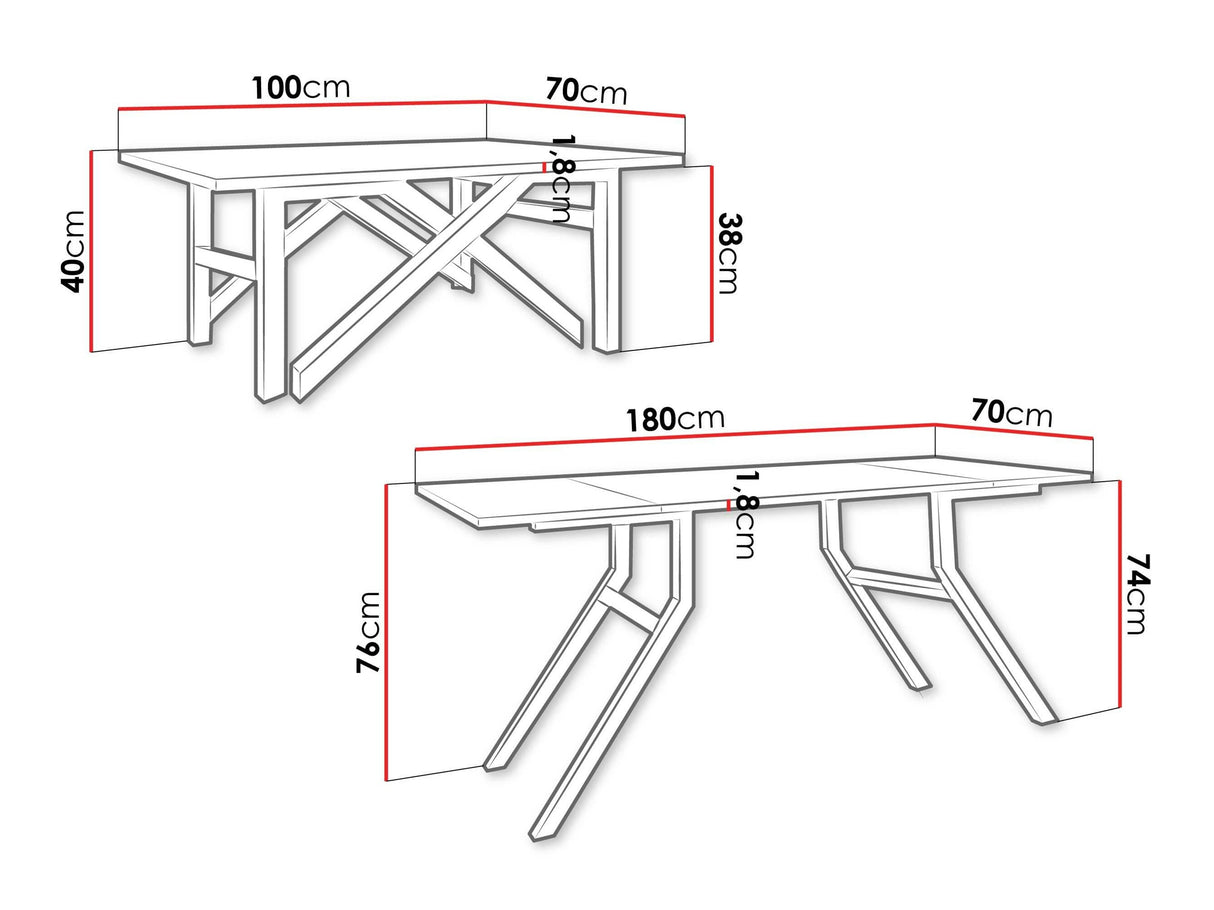 Kihajtható dohányzóasztal XENA BIS, Szín: Fehér márvány 4417501