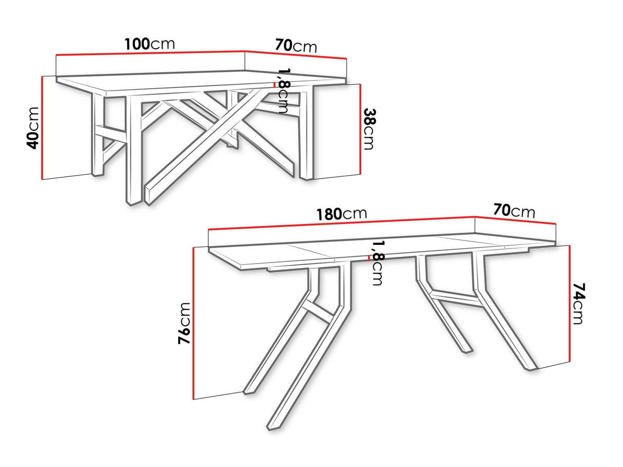 Kihajtható dohányzóasztal XENA BIS, Szín: Grafit 4417504