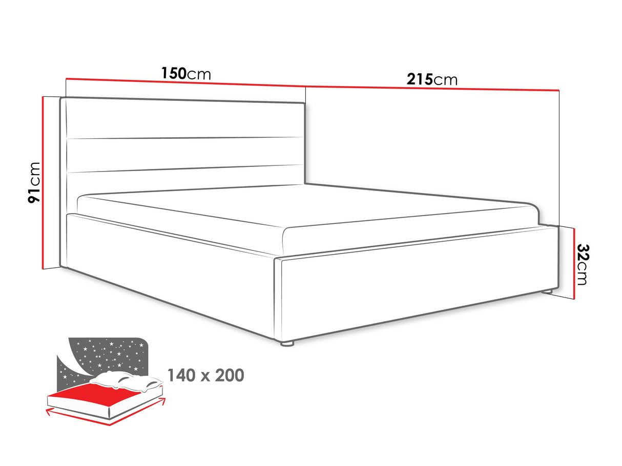 Ágy LUTKO, Szín:, Alvó felület mérete: 140 x 200 cm 4426374