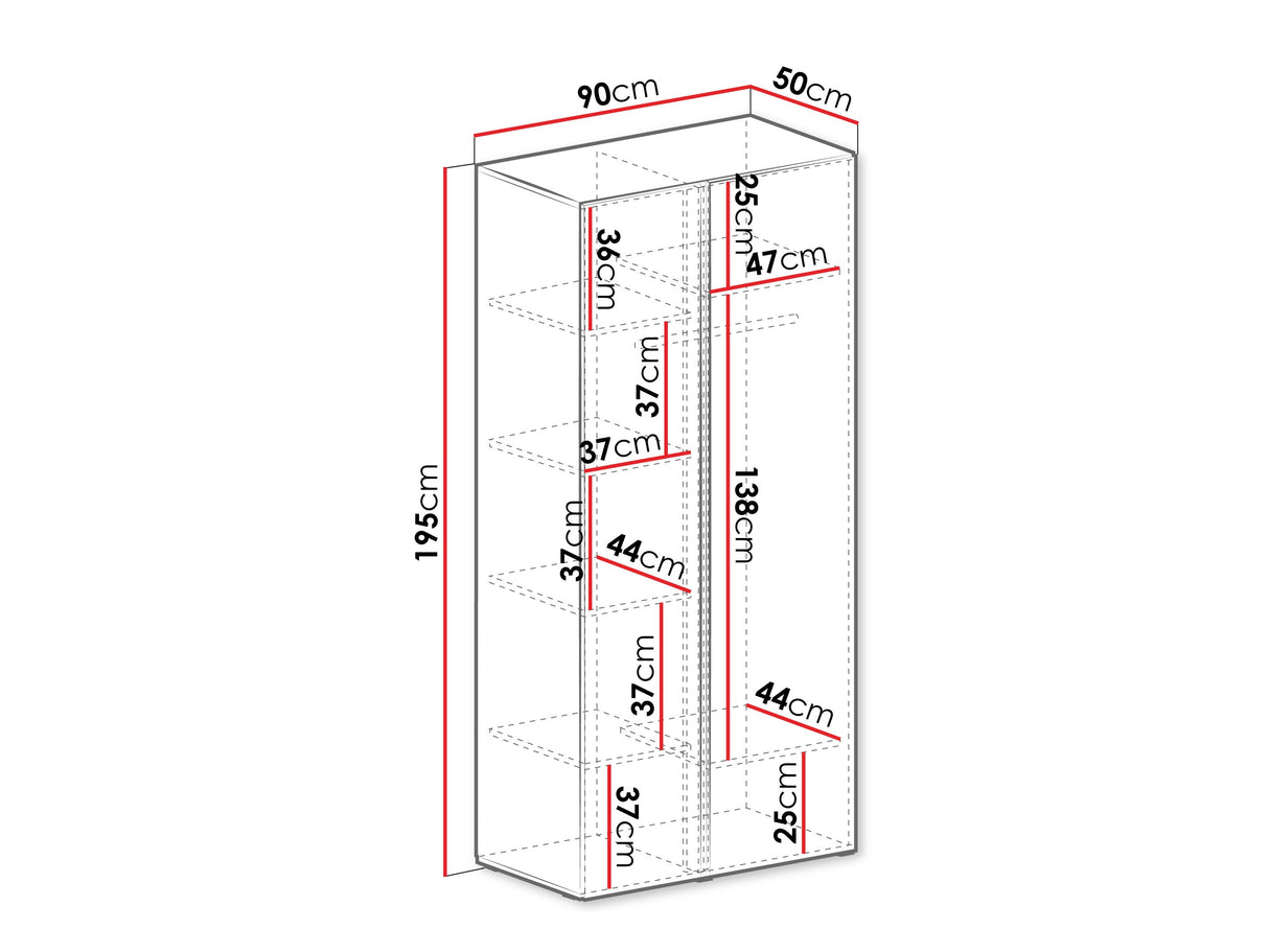 Gardróbszekrény LUCA SYSTEM 3, Szín: + Tölgy