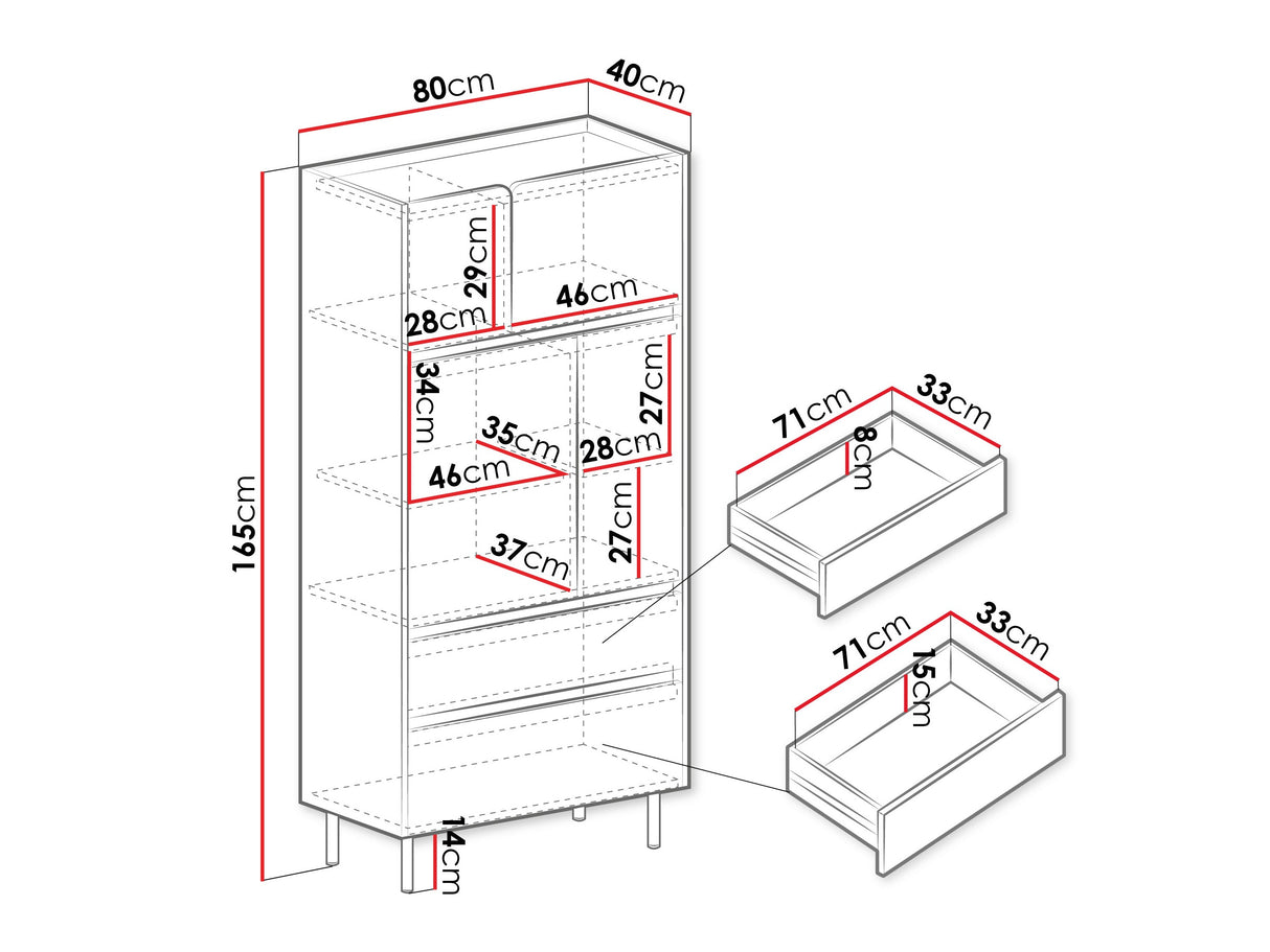 Könyvespolc LUCA SYSTEM 5, Szín: + Tölgy