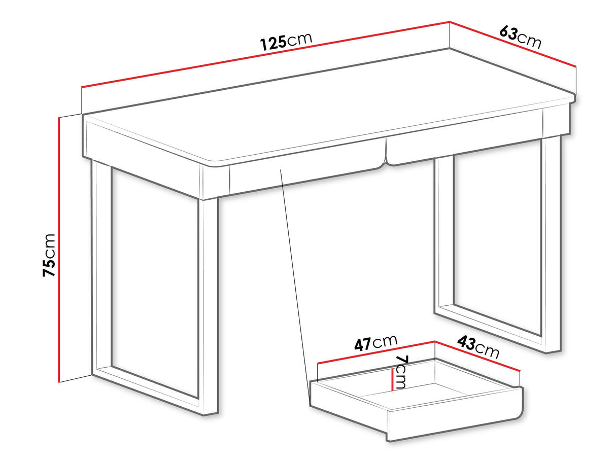 Íróasztal LUCA SYSTEM 11, Szín: + Tölgy