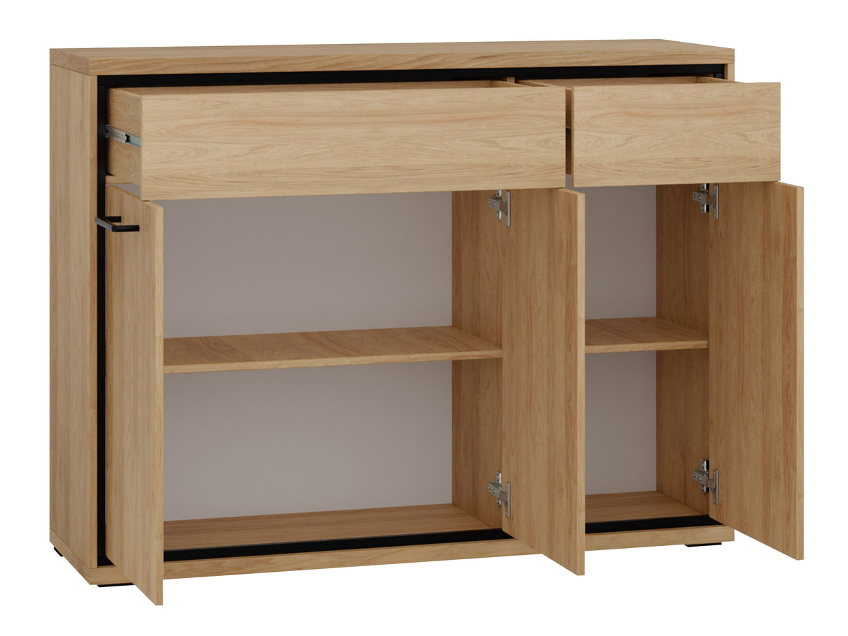 Komód MEDIOLAN 07 (Sarged SR07), Szín: Világos fa + Tölgy, -világítás: Igen, Lábak: Igen 4431535