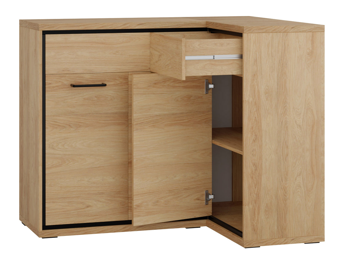 Sarok komód MEDIOLAN 15 K (Sarged SR15 K), Szín: Világos fa, -világítás: Nem, Lábak: Igen 4431692