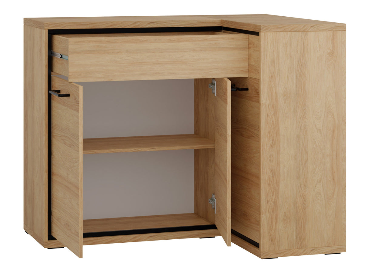 Sarok komód MEDIOLAN 15 K (Sarged SR15 K), Szín: Világos fa, -világítás: Igen, Lábak: Nem 4431702