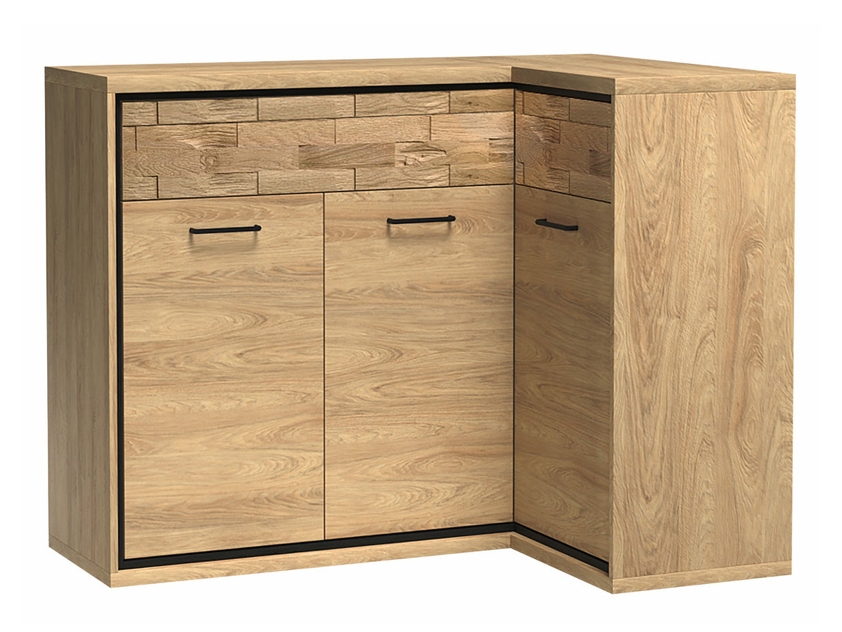 Sarok komód MEDIOLAN 15 K (Sarged SR15 K), Szín: Világos fa + Tölgy, -világítás: Nem, Lábak: Nem 4431719