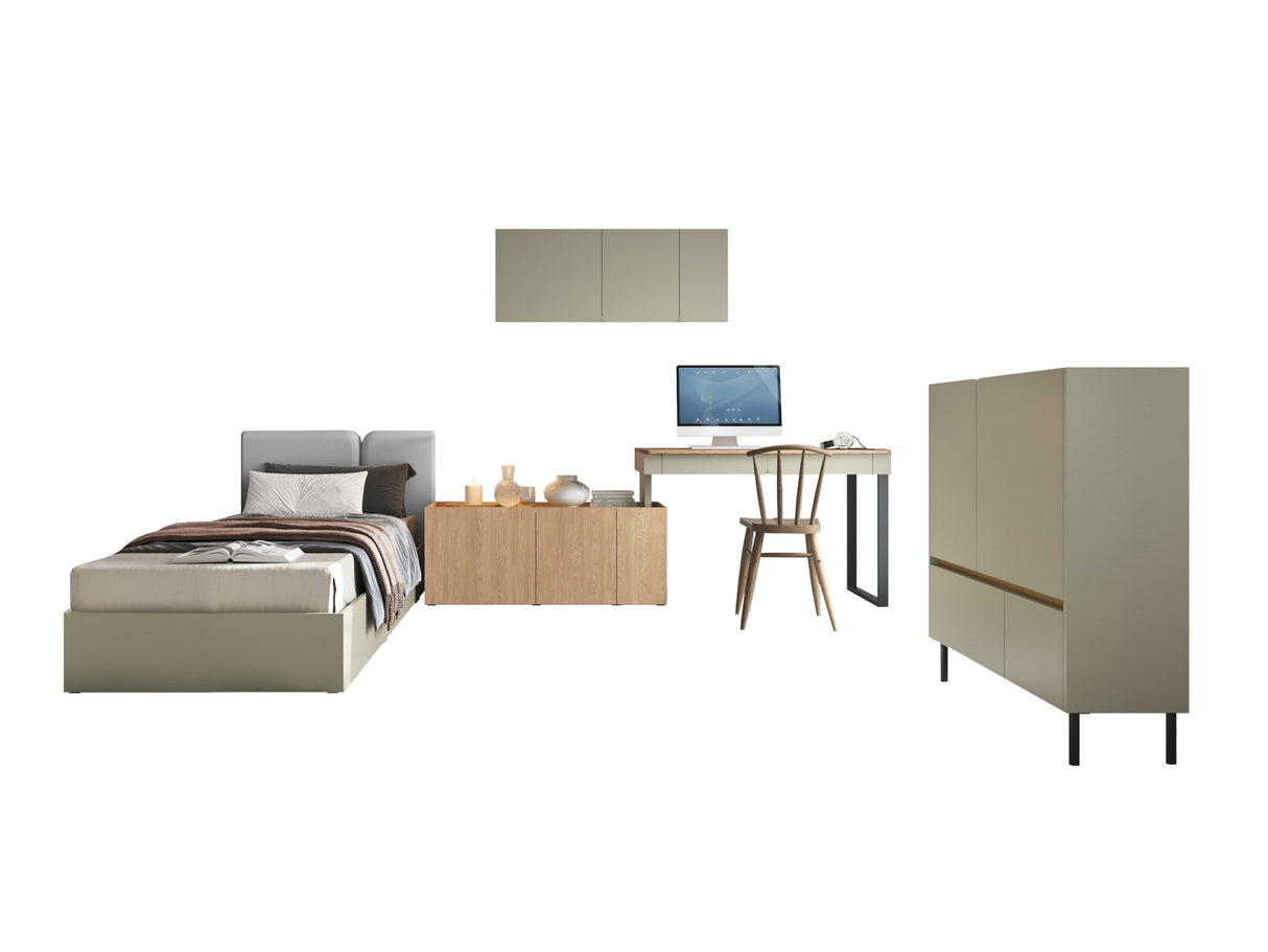 Bútorkészlet LUCA II, Szín: Poros zöld + Tölgy