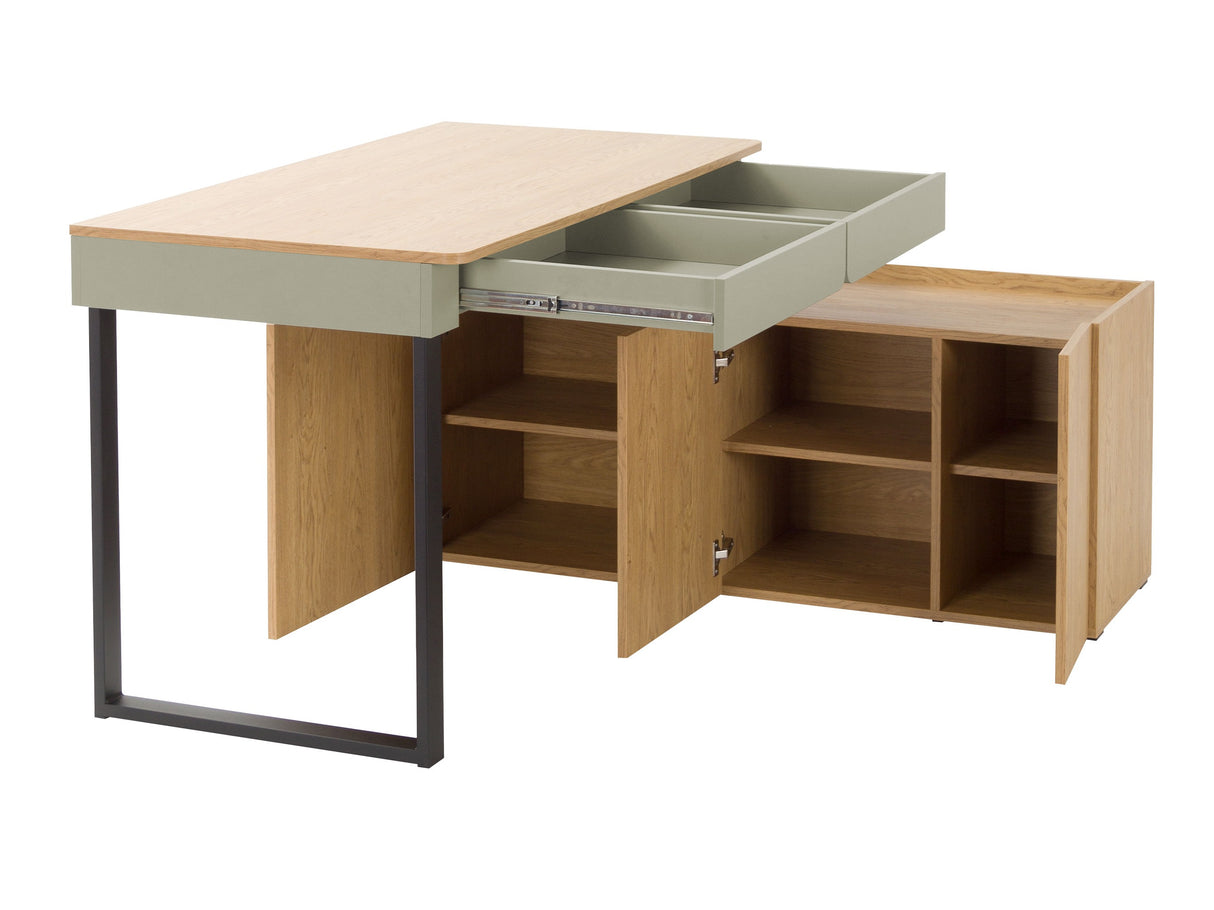 Bútorkészlet LUCA II, Szín: Poros zöld + Tölgy