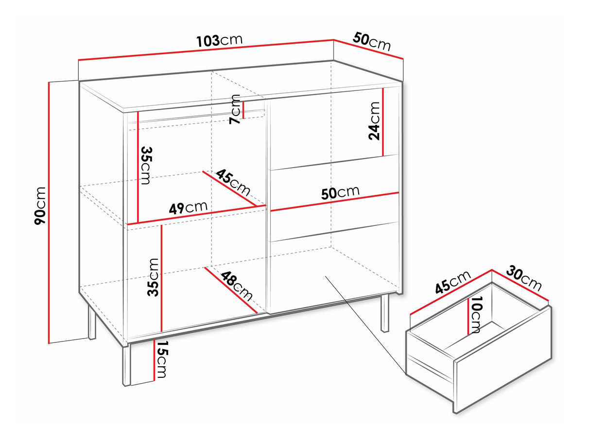 Komód 1D3SZ OZMI, Szín: 4436651