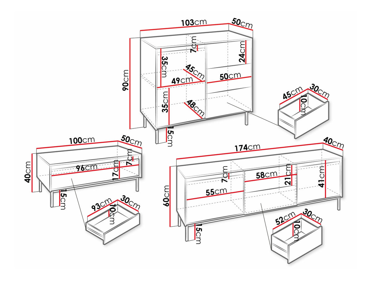 Nappali szett OZMI II, Szín:, Komód: Nem 4436671