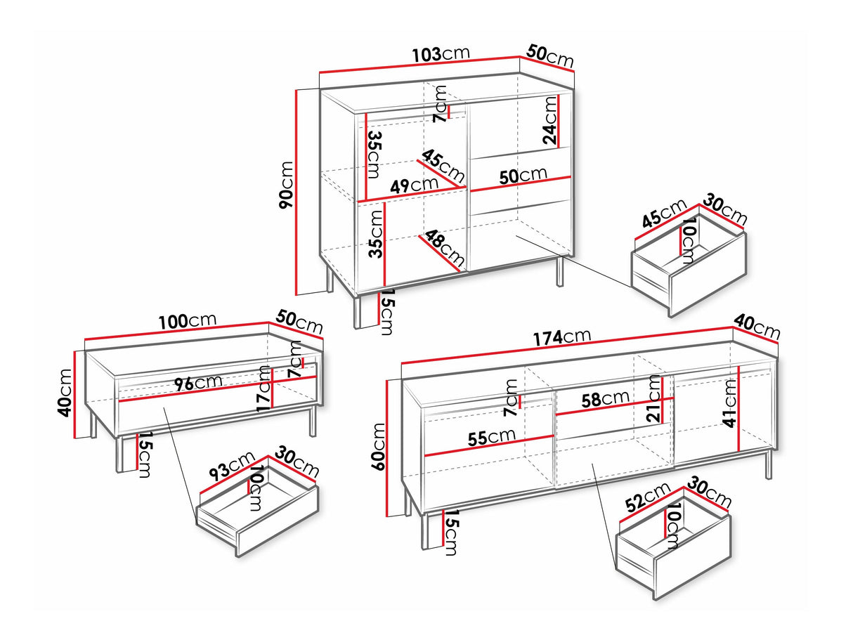 Nappali szett OZMI II, Szín: Kasmír, Komód: Nem 4436673