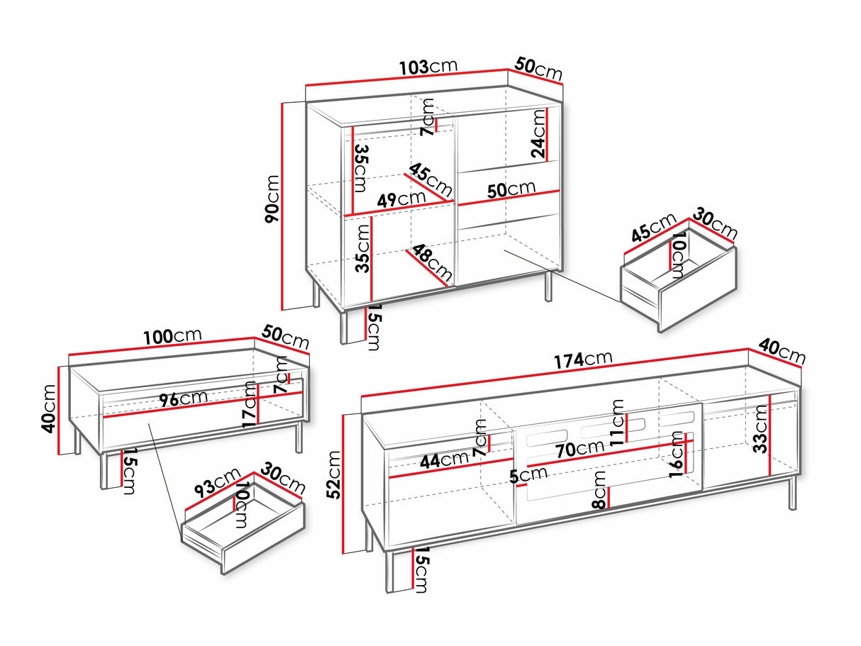 Nappali szett OZMI IV :, Szín: Fehér 4436703