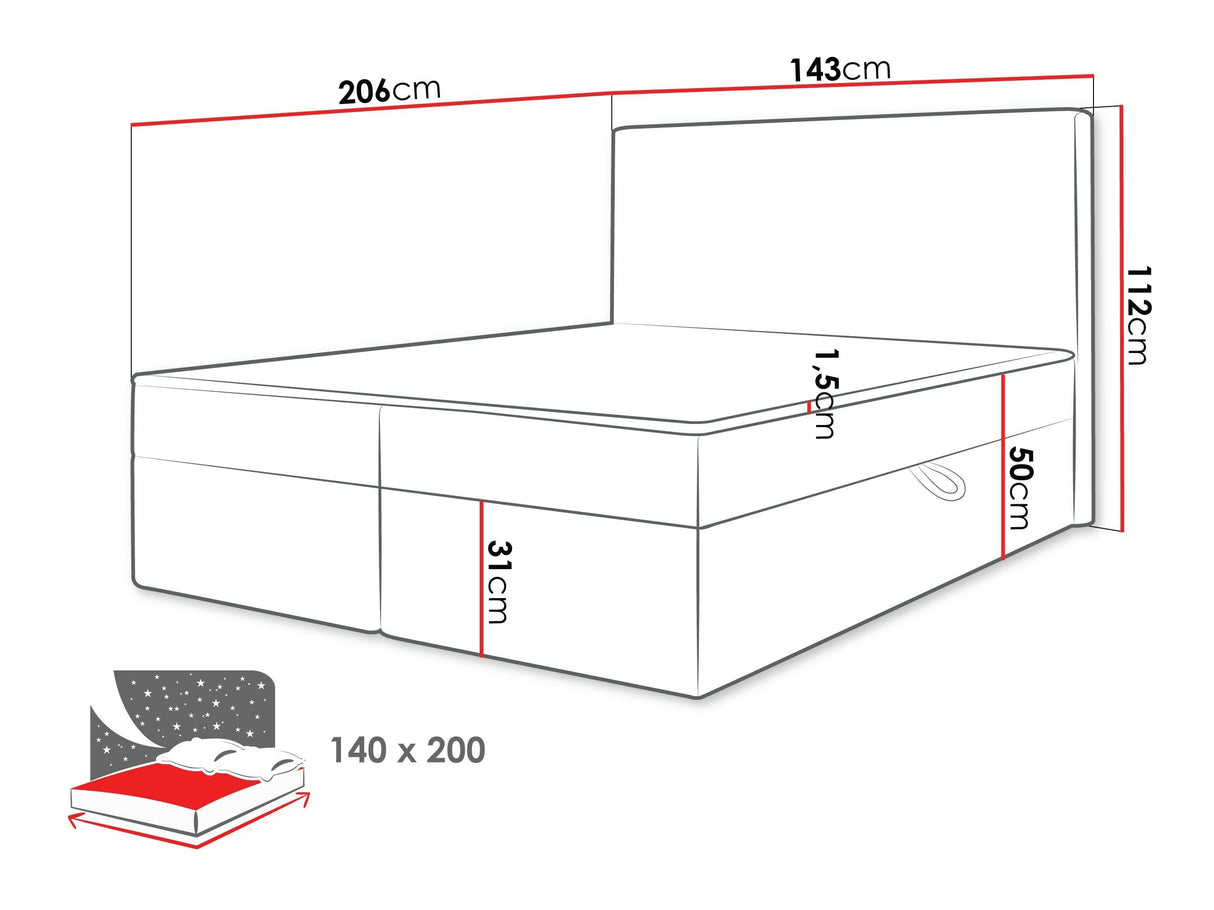 Kontinentális ágy WOKIO, Szín: Ambience 02, Alvó felület mérete: 140 x 200 cm 4439461
