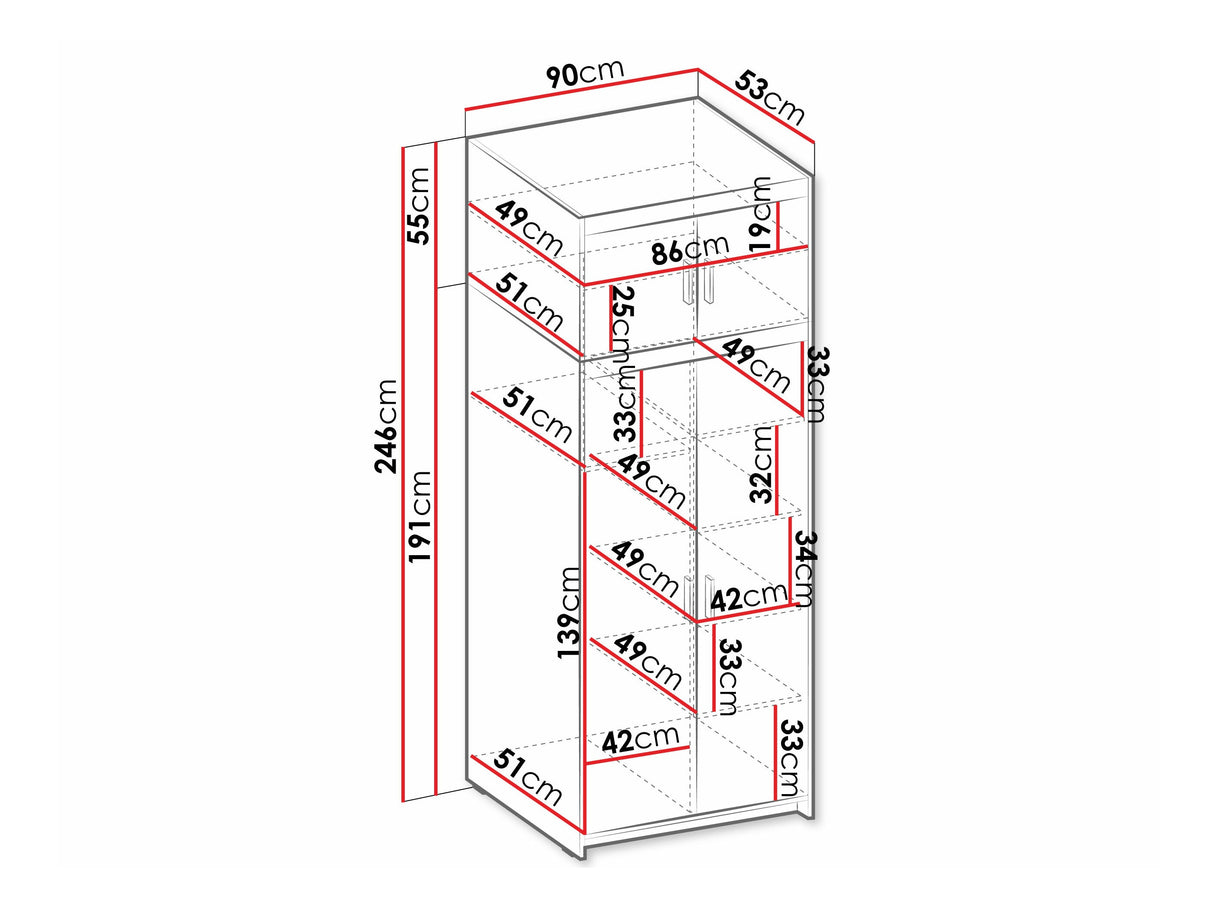 Gardróbszekrény ELENA (Melen 2D) II, Szín: Sonoma tölgy 4451459