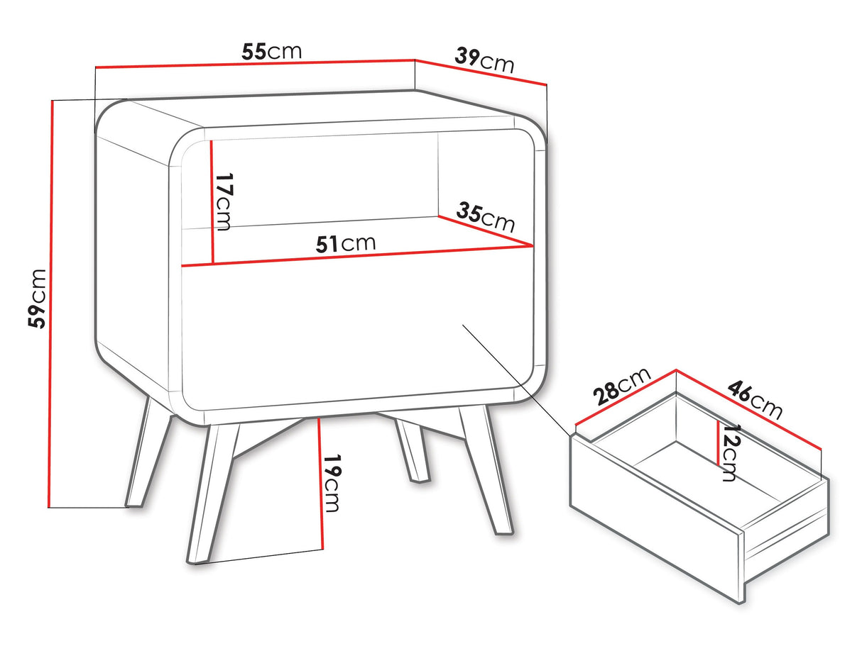 Éjjeliszekrény nemcny HELION S55 Warmia 4454721