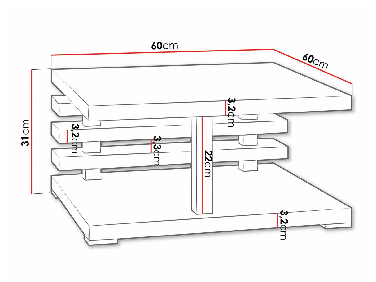 Dohányzóasztal Kyoto, Szín: Matt fehér 4454899