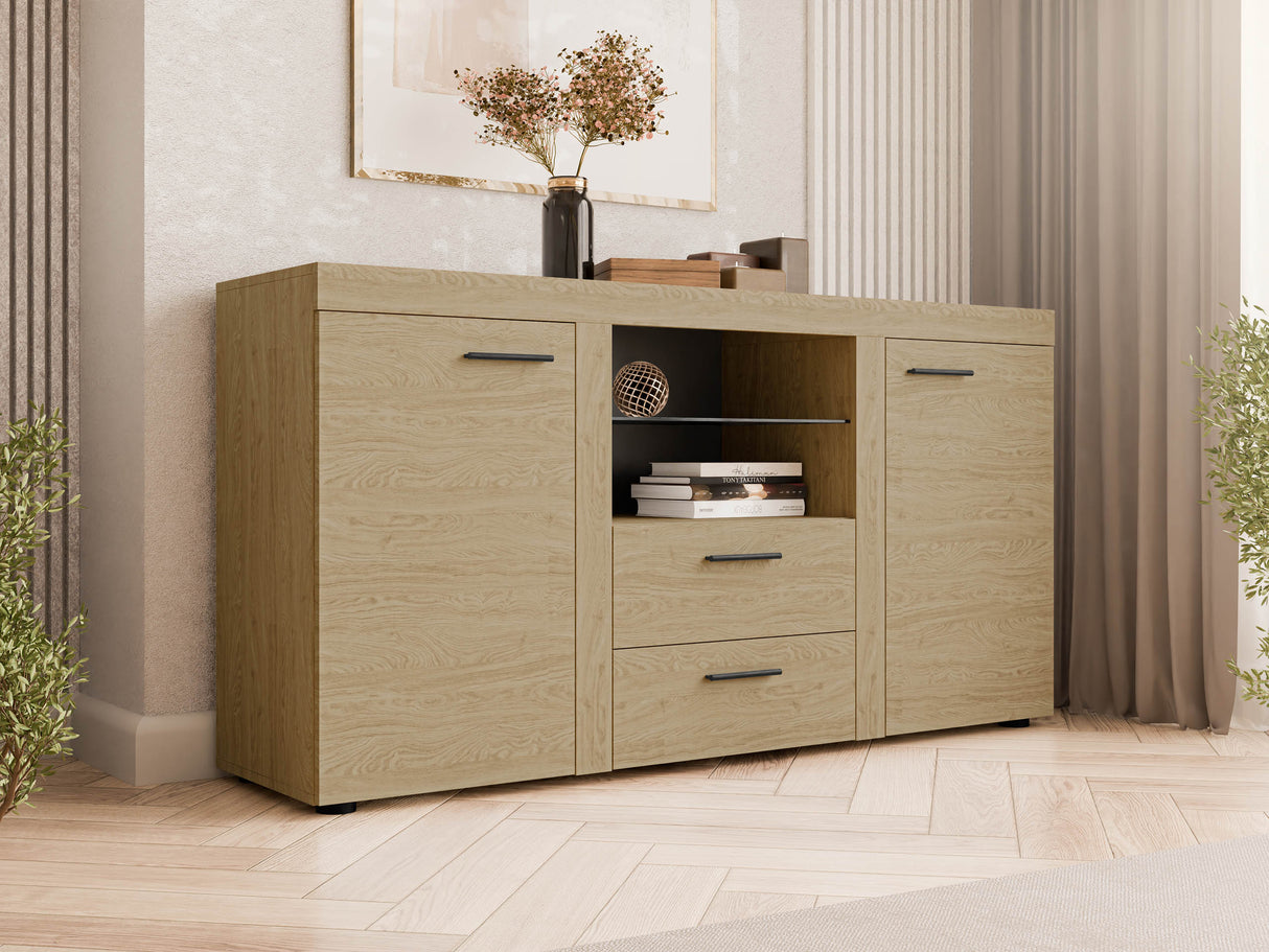 Komód Rumba (Rodos), -világítás: Nem, Szín: Tölgy