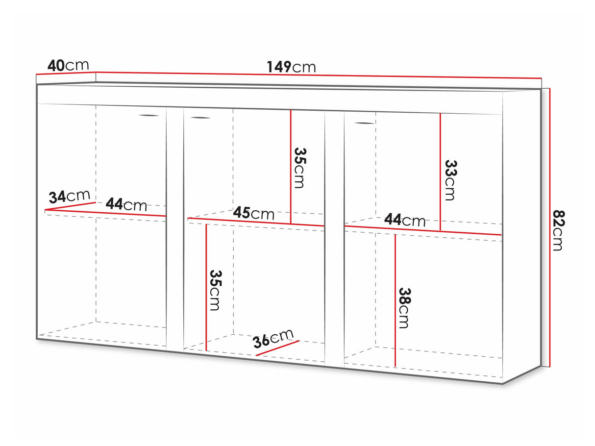 Szekrény Rumba (Rodos 3F), Szín: Fehér + Beton 4456134