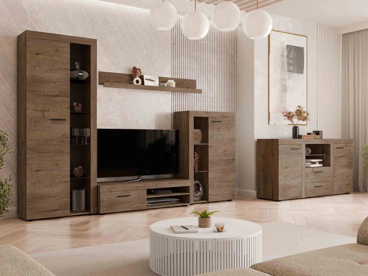 Nappali szett Rumba garnitúra (Rodos), -világítás: Nem, Szín: Lefkas tölgy 4457559