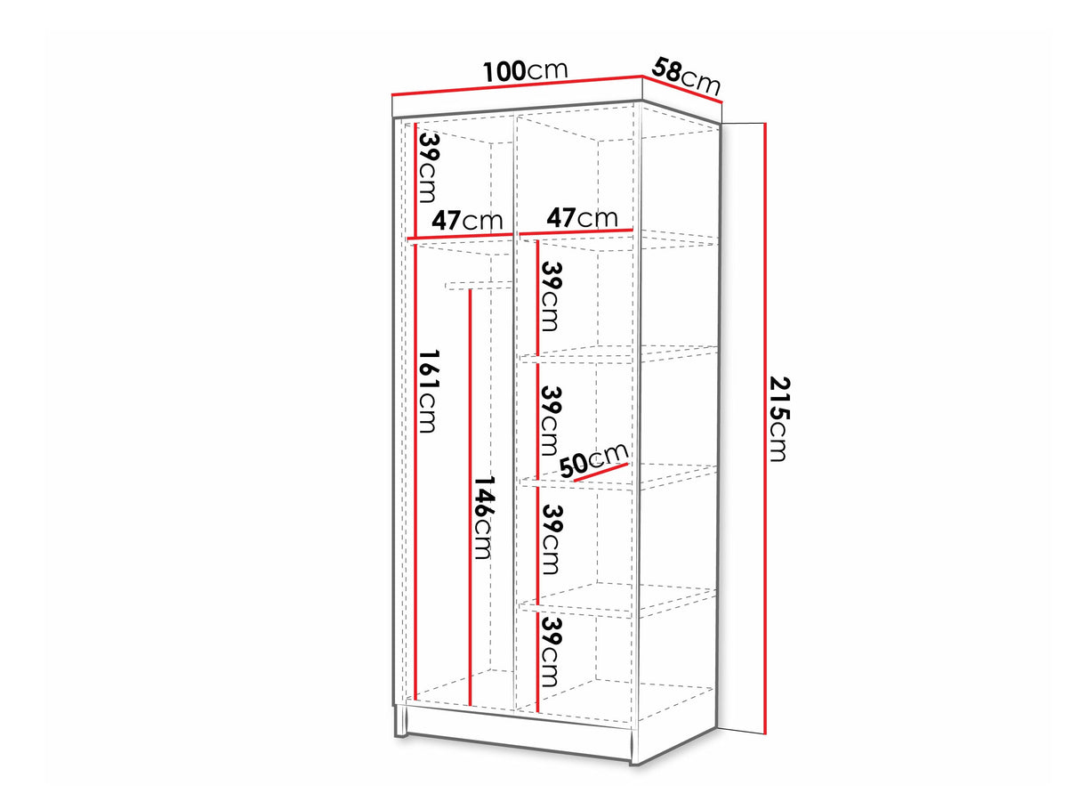 Gardróbszekrény BONO III, Szín: Fehér 4462010