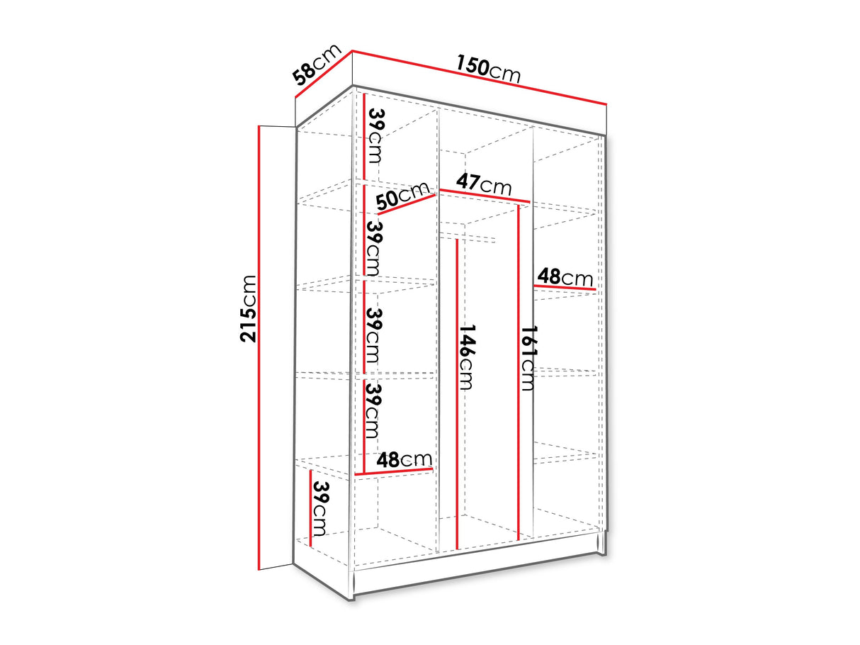 Gardróbszekrény CALIA I, Szín: Dió