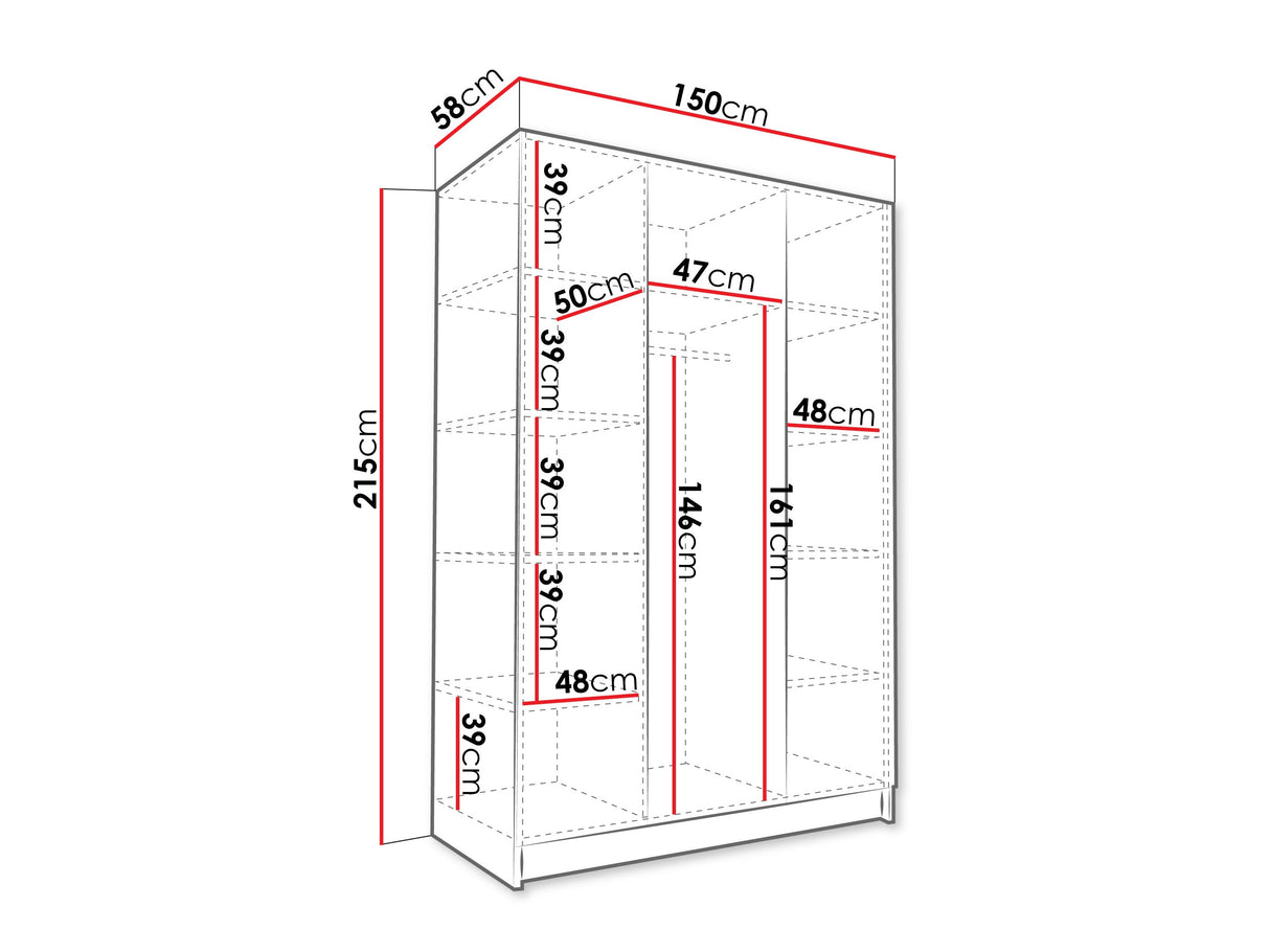 Gardróbszekrény CALIA I, Szín: Dió + Aranysárga