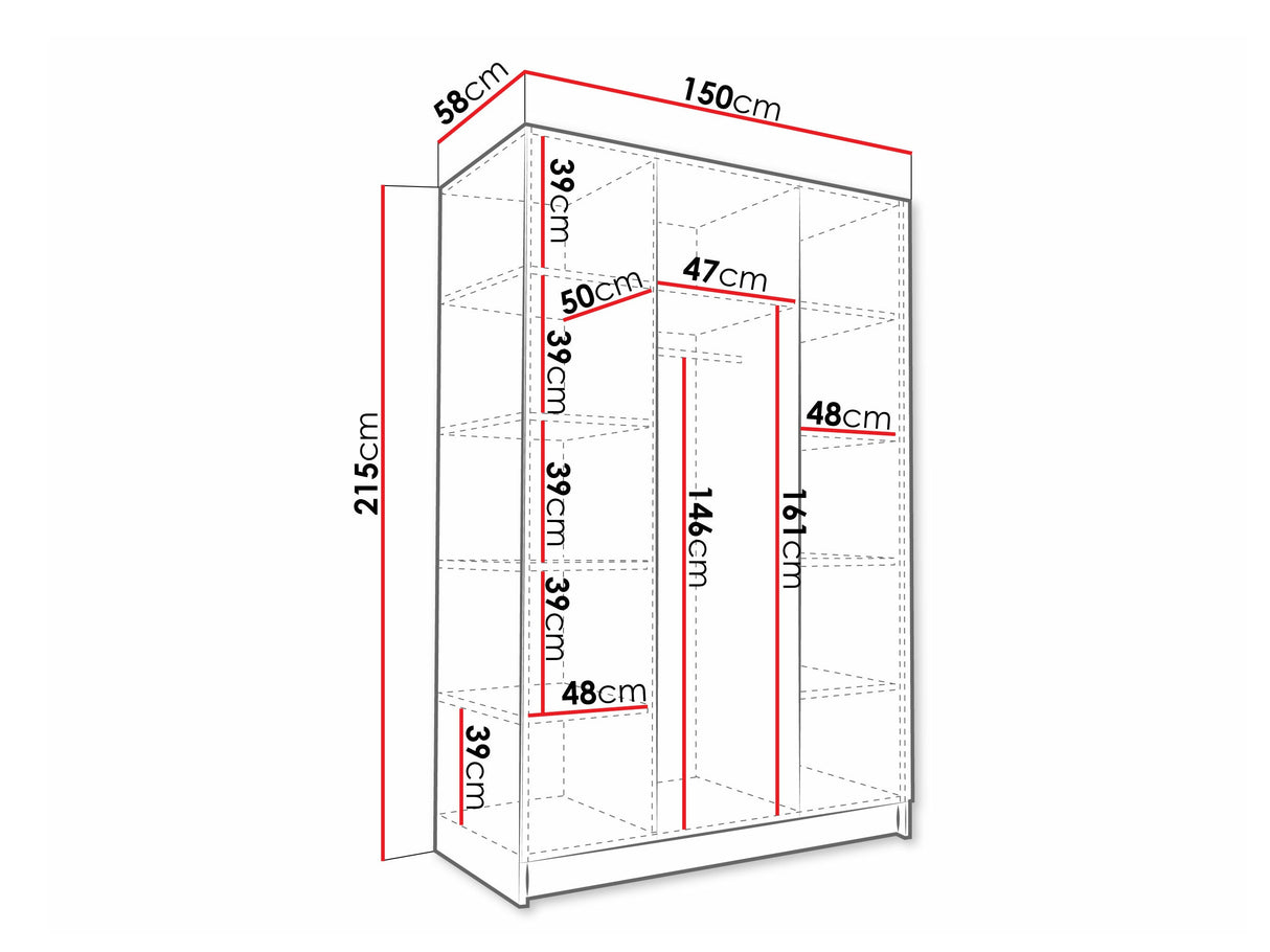 Gardróbszekrény CALIA I, Szín: Fényes fehér + Aranysárga 4462048