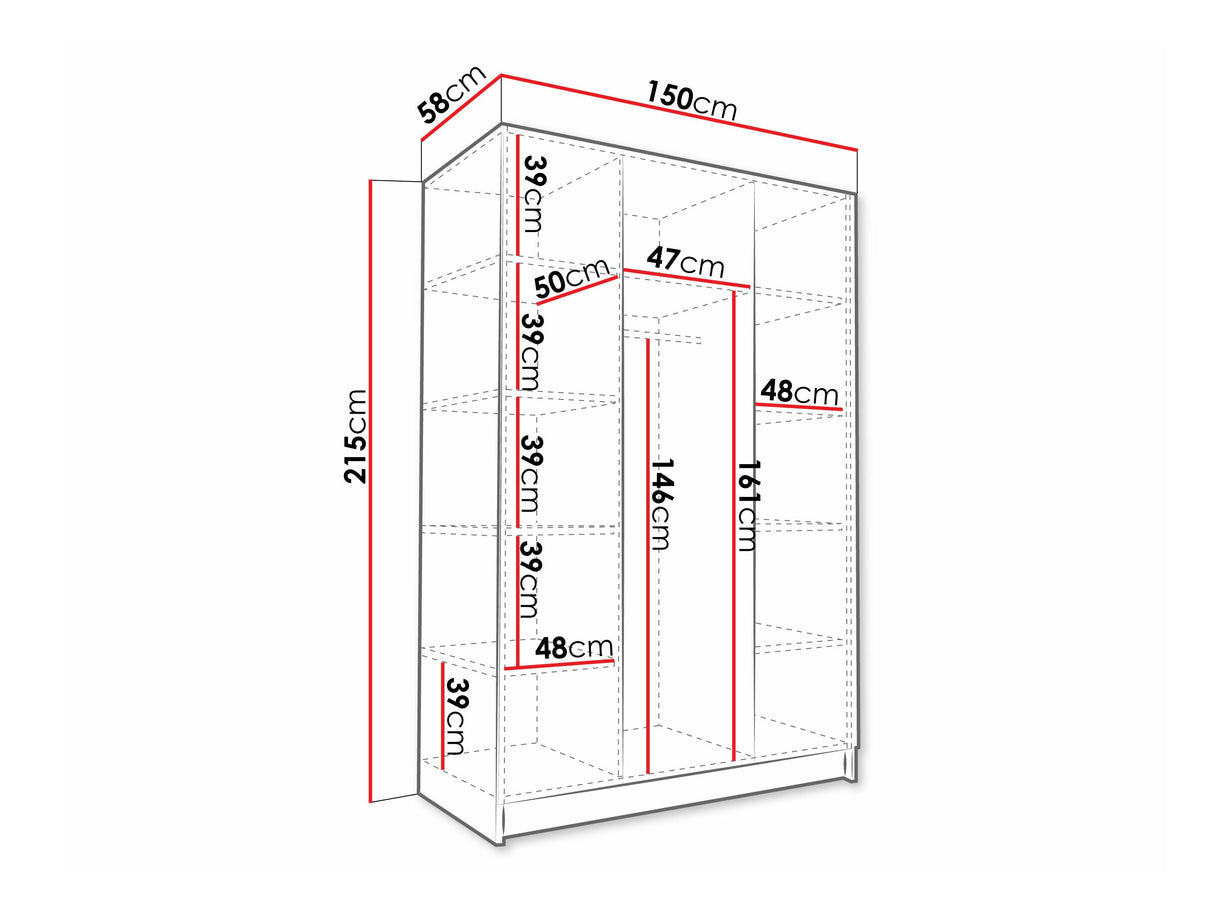 Gardróbszekrény CALIA I, Szín: Világos fa 4462054