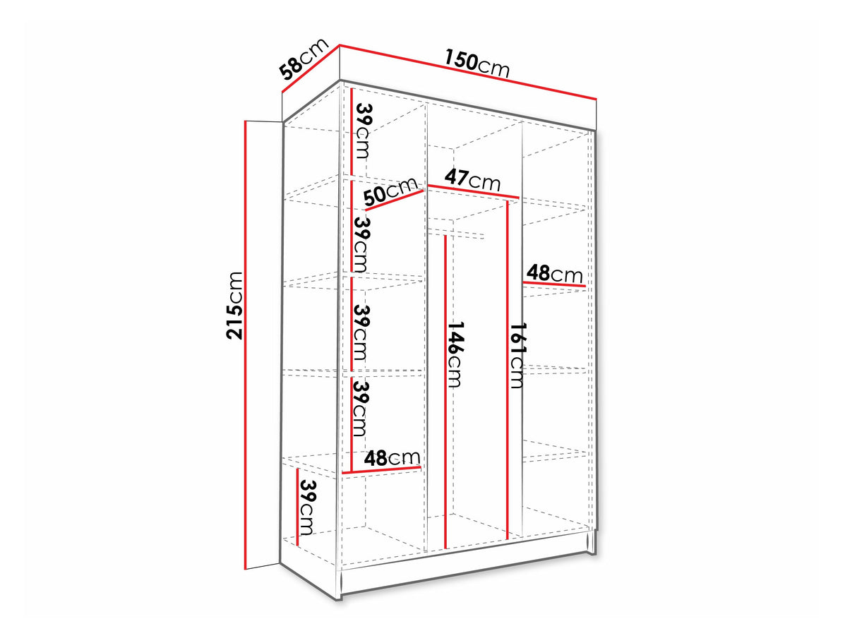 Gardróbszekrény CALIA I, Szín: Fehér 4462071