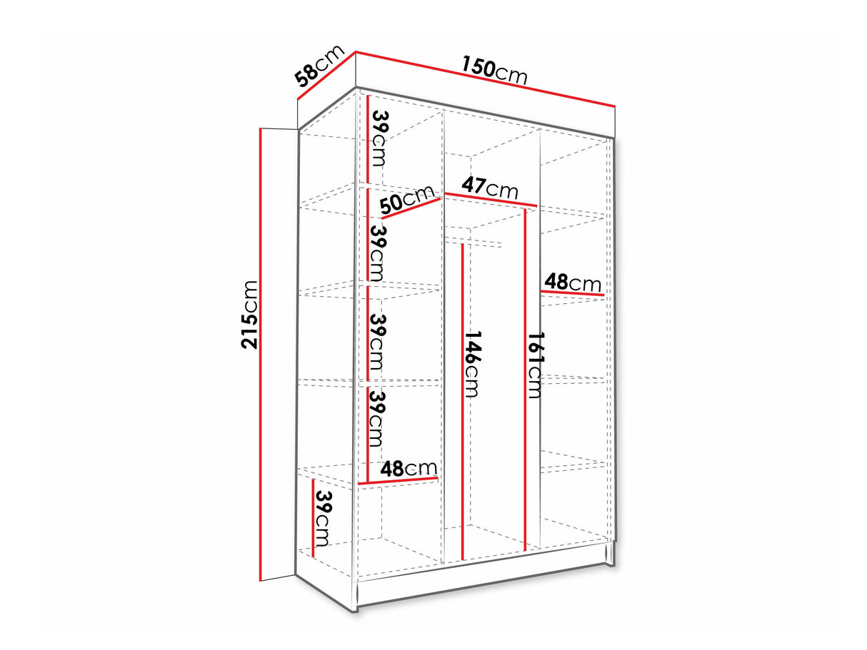 Gardróbszekrény CALIA III, Szín: Fehér 4462289